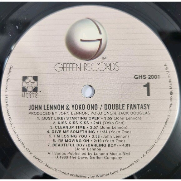 JOHN LENNON "Double Fantasy" Vinyl Record LP Geffen Records G+ 1980 - Picture 6 of 9